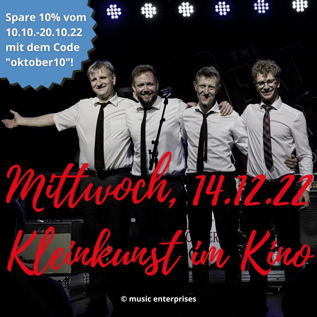 Spare 10% auf Tickets für The Beat Brothers bei Kleinkunst im Kino am Mittwoch, 14.12.2022 in Öhringen.