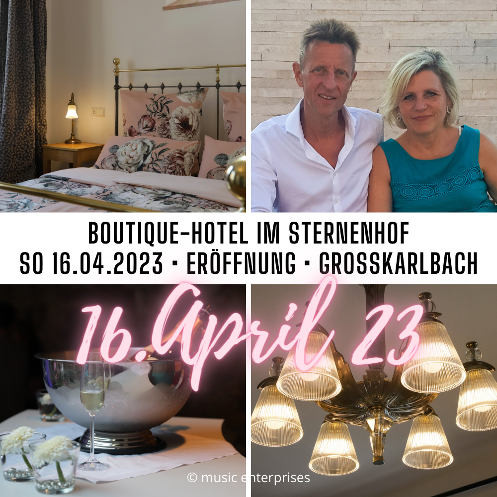Boutique-Hotel im Sternenhof • Eröffnung am Sonntag, 16. April in Großkarlbach